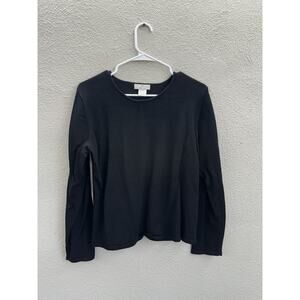 Laura Leigh Ltd Womens Shirt Size Large Black Long Sleeve Round Neck